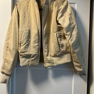 Lululemon Athletica Light Tan/Gold reversible Bomber Jacket